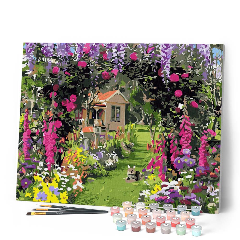 Paint by Numbers - Colorful flowery garden – Figured'Art
