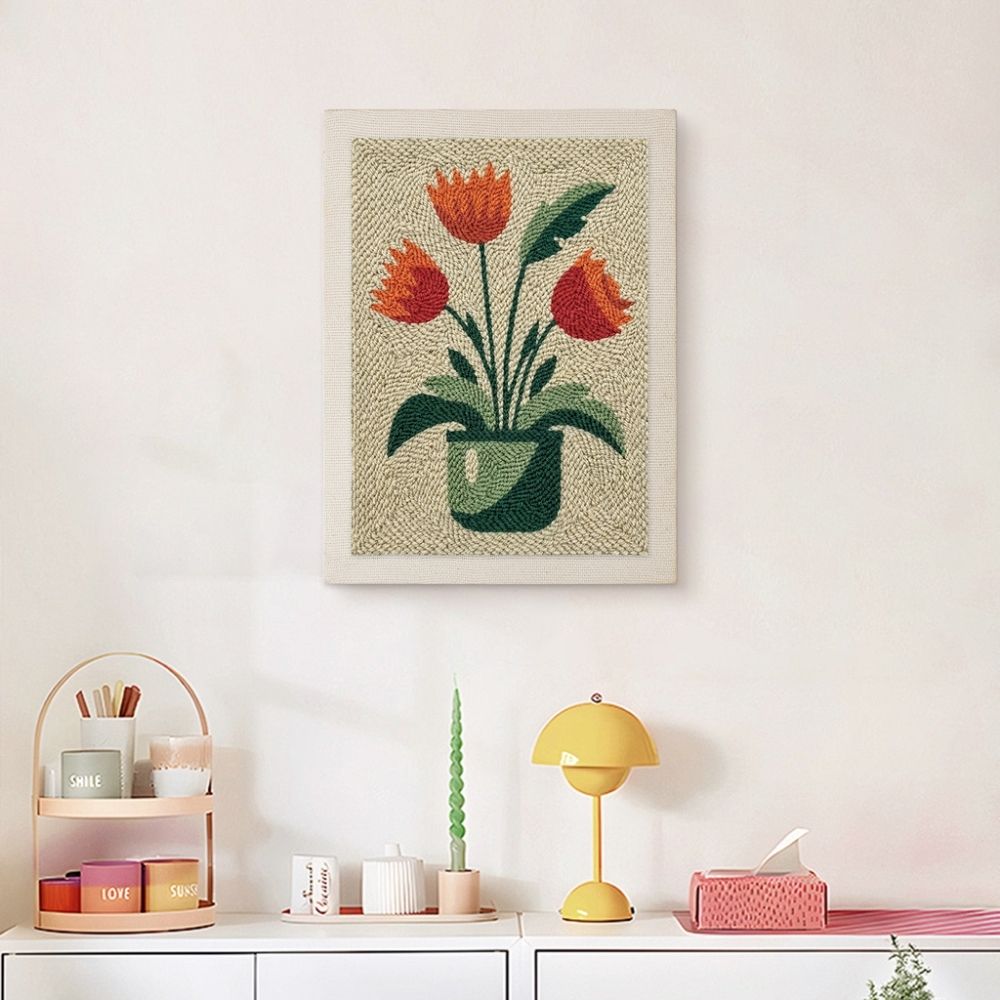 Punch Needle Kit with frame - Blooming Tulips – Figured'Art