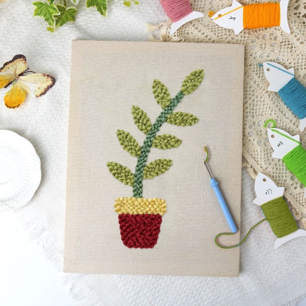 Punch Needle Kit with frame - Potted Joy – Figured'Art