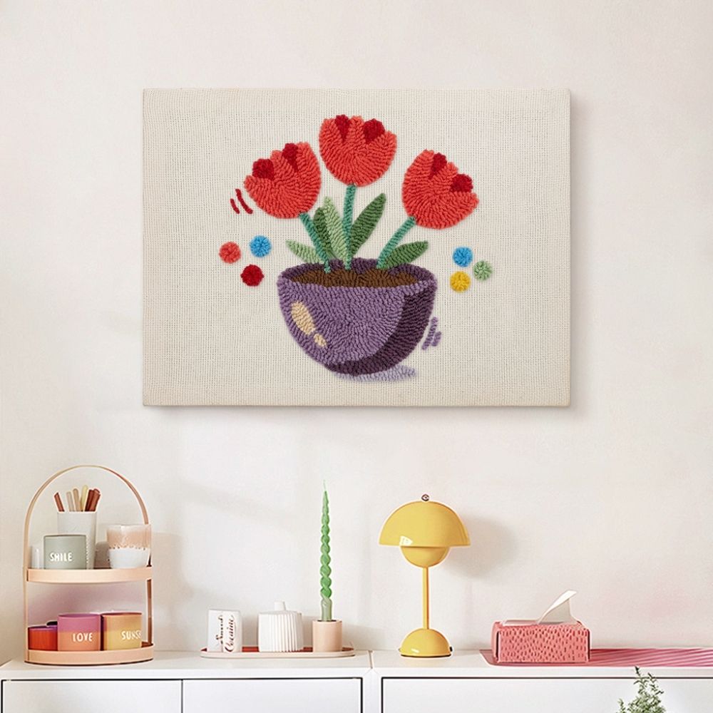 Punch Needle Kit with frame - Colorful Tulips – Figured'Art