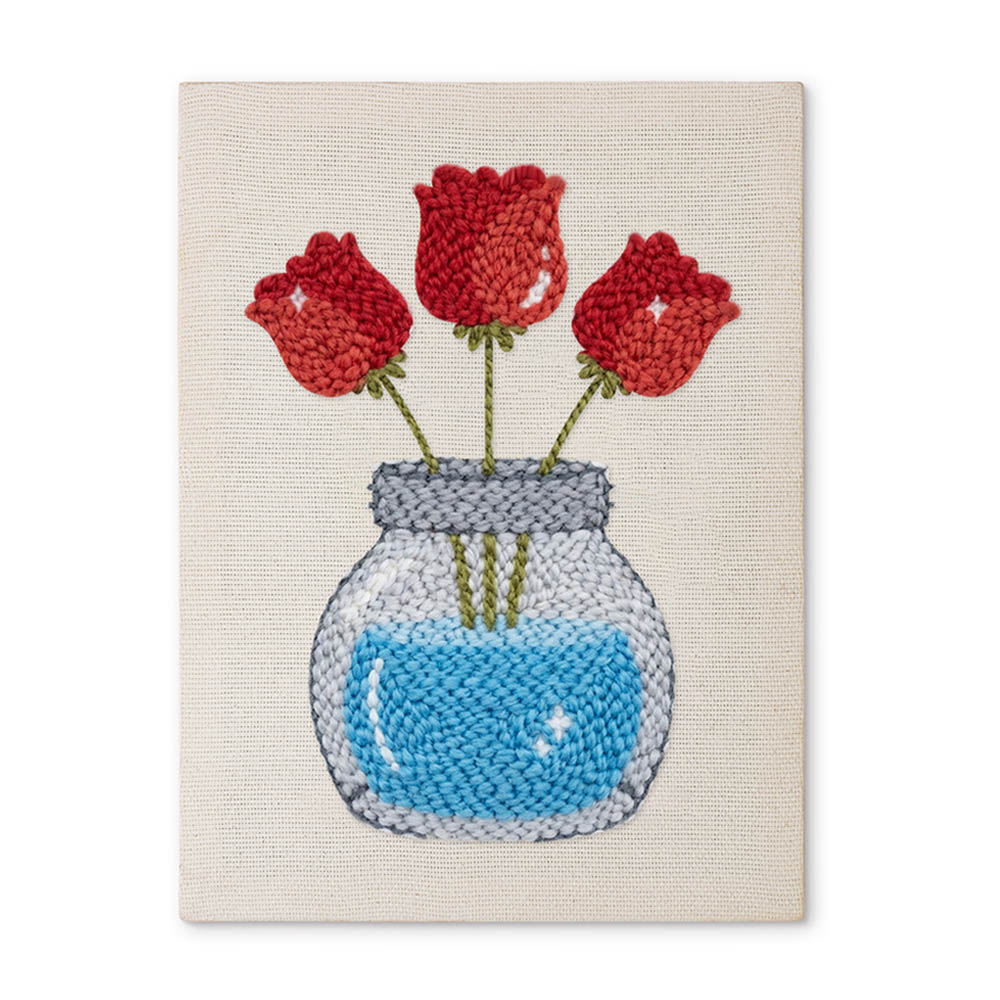 Punch Needle Kit with frame - Jar of Tulips – Figured'Art