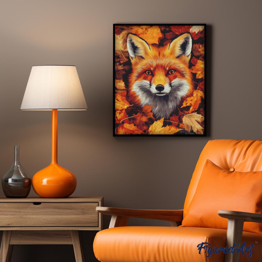 Diamond Painting Fox In Autumn Leaves Figured Art diamond-painting-fox-in-autumn-leaves-figured-art