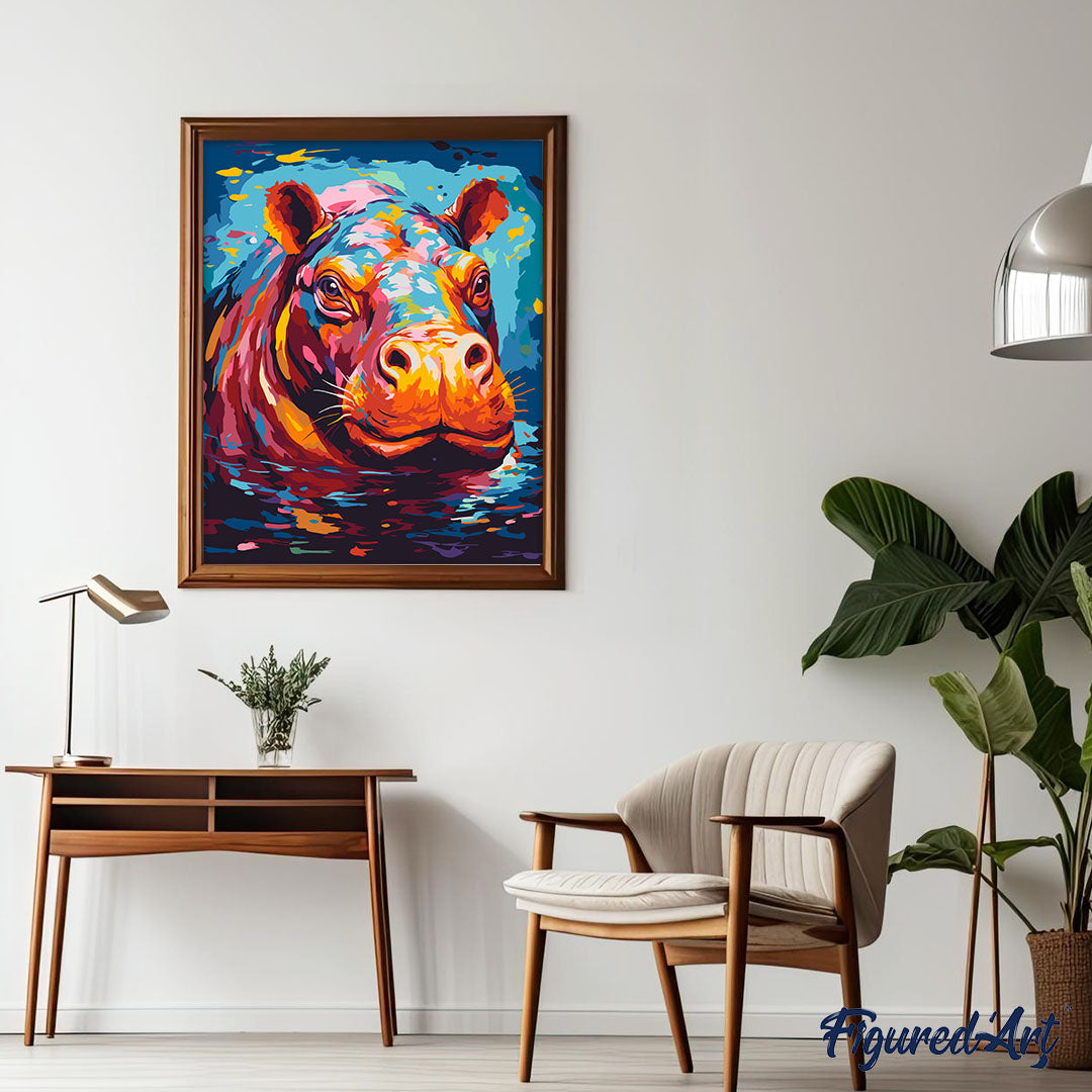 Happy Hippos Gallery Canvas Wraps, outlet Horizontal Frame