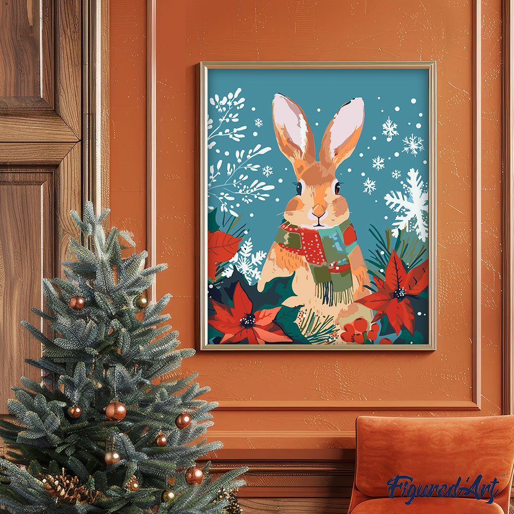 Paint by Numbers for adults UK Little Christmas Bunny Figured'Art