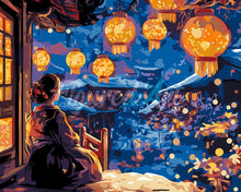 Load image into Gallery viewer, Paint by numbers kit for adults Lantern Festival Night Figured'Art UK