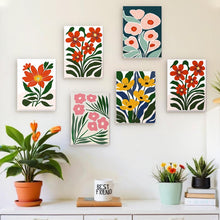 Load image into Gallery viewer, Paint by Numbers – 6 Canvas Set | Colorful Floral Patterns