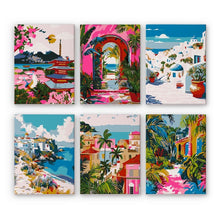 Load image into Gallery viewer, Paint by Numbers – 6 Canvas Set | Mediterranean Scenes Figured'Art