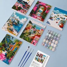 Load image into Gallery viewer, Paint by Numbers – 6 Canvas Set | Mediterranean Scenes