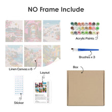 Load image into Gallery viewer, Paint by Numbers – 6 Canvas Set | Mediterranean Scenes