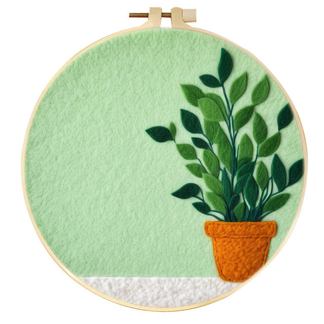 Needle Felting kit - Potted Plant on the Side – Figured'Art