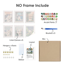 Load image into Gallery viewer, Mini Paint by numbers 15x20cm (6 pieces) - Mediterranean Dreams