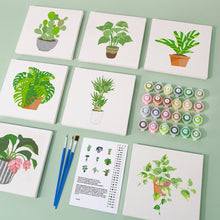Load image into Gallery viewer, Mini Paint by numbers 15x15cm (9 pieces) - Modern Plant Art