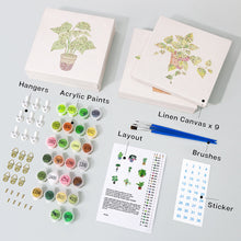 Load image into Gallery viewer, Mini Paint by numbers 15x15cm (9 pieces) - Modern Plant Art