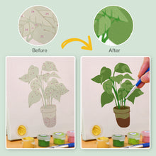 Load image into Gallery viewer, Mini Paint by numbers 15x15cm (9 pieces) - Modern Plant Art