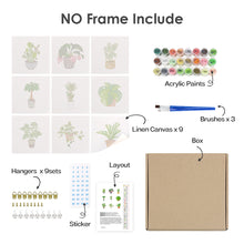 Load image into Gallery viewer, Mini Paint by numbers 15x15cm (9 pieces) - Modern Plant Art