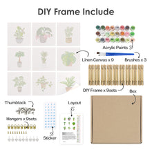 Load image into Gallery viewer, Mini Paint by numbers 15x15cm (9 pieces) - Modern Plant Art