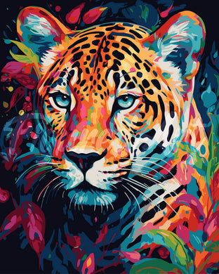 Paint by numbers kit Colourful Abstract Leopard Figured'Art UK