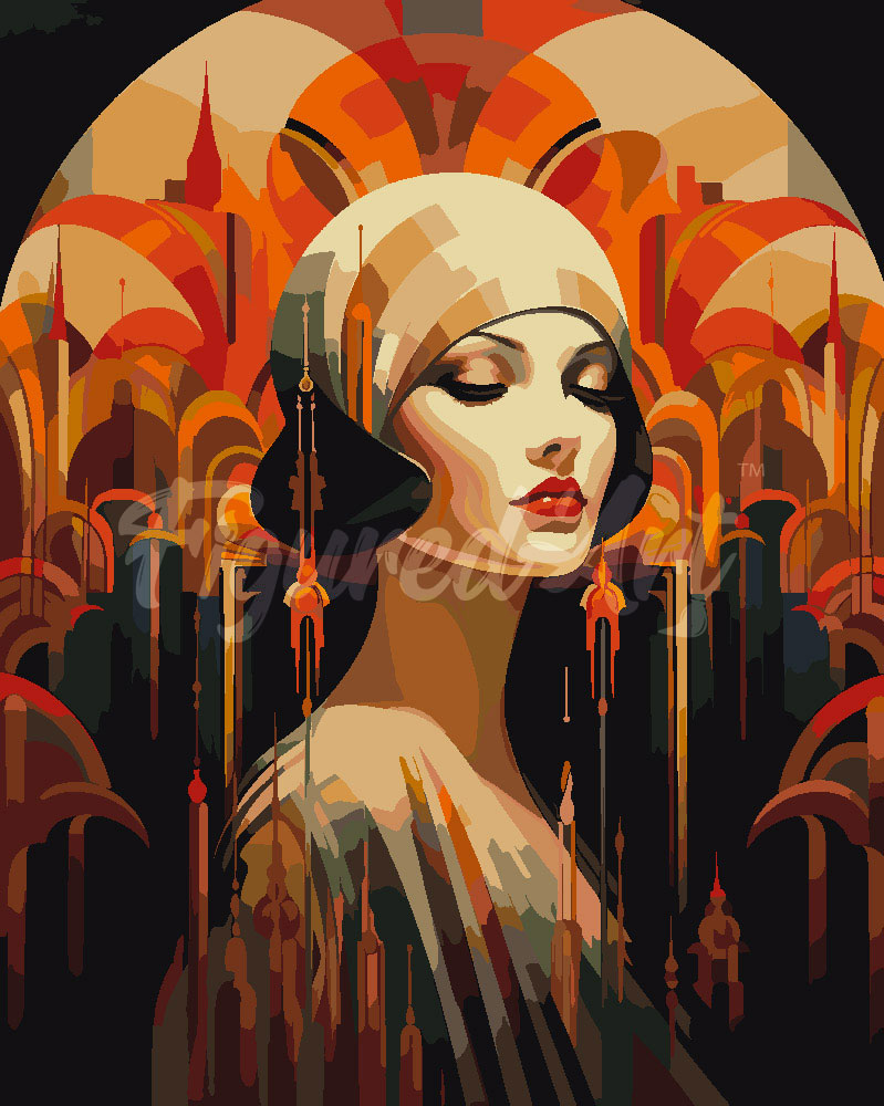Paint by Numbers for adults UK - Art Deco Woman – Figured'Art