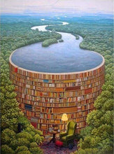 Load image into Gallery viewer, Diamond Painting | Diamond Painting - River and Library | Diamond Painting Landscapes landscapes | FiguredArt