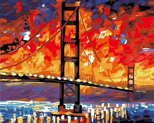 Paint by numbers - San Francisco Bridge by Night – Figured'Art