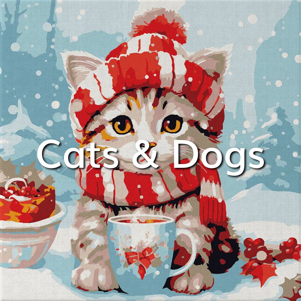 Paint by Numbers for Adults | Cats &amp; Dogs – Figured'Art