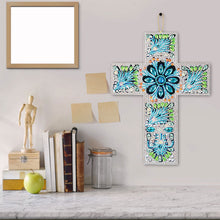 Load image into Gallery viewer, 5D Diamond Painting Decorative Pendant Cross Blue