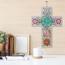 Load image into Gallery viewer, 5D Diamond Painting Decorative Pendant Cross with Flowers