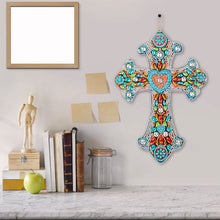 Load image into Gallery viewer, 5D Diamond Painting Decorative Pendant Cross with Heart