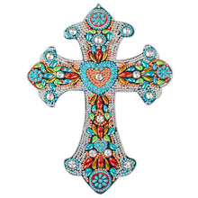 Load image into Gallery viewer, 5D Diamond Painting Decorative Pendant Cross with Heart