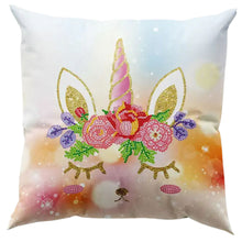 Load image into Gallery viewer, 5D Diamond Painting Pillow Cover 30x30cm Unicorn