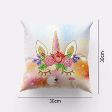 Load image into Gallery viewer, 5D Diamond Painting Pillow Cover 30x30cm Unicorn
