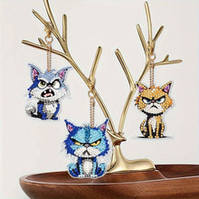 Load image into Gallery viewer, 5D Diamond Painting Keychain Bad Cats 6 Pieces