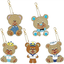Load image into Gallery viewer, 5D Diamond Painting Keychain with Bears 5 Pieces