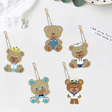 Load image into Gallery viewer, 5D Diamond Painting Keychain with Bears 5 Pieces