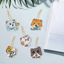 Load image into Gallery viewer, 5D Diamond Painting Keychain - Cats 5 Pieces