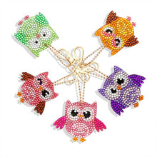 Load image into Gallery viewer, 5D Diamond Painting Keychain - Owls 5 Pieces