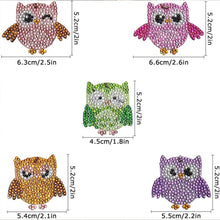 Load image into Gallery viewer, 5D Diamond Painting Keychain - Owls 5 Pieces