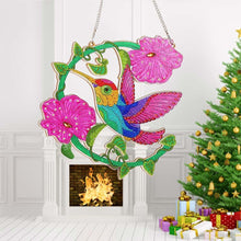 Load image into Gallery viewer, 5D Diamond Painting Door Hanger Hummingbird with Flowers