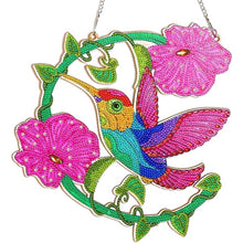 Load image into Gallery viewer, 5D Diamond Painting Door Hanger Hummingbird with Flowers