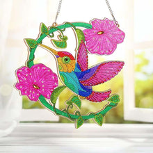 Load image into Gallery viewer, 5D Diamond Painting Door Hanger Hummingbird with Flowers