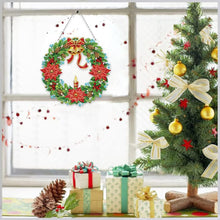 Load image into Gallery viewer, 5D Diamond Painting Door Hanger Wreath with LED and Pendant