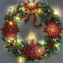 Load image into Gallery viewer, 5D Diamond Painting Door Hanger Wreath with LED and Pendant