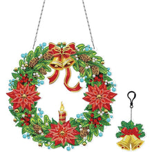 Load image into Gallery viewer, 5D Diamond Painting Door Hanger Wreath with LED and Pendant