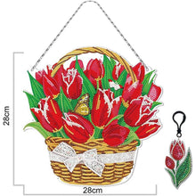 Load image into Gallery viewer, 5D Diamond Painting Door Hanger Tulips with LED and Pendant
