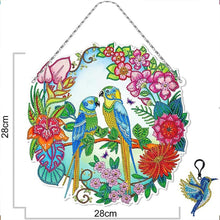 Load image into Gallery viewer, 5D Diamond Painting Door Hanger Birds with LED and Pendant
