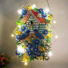Load image into Gallery viewer, 5D Diamond Painting Car Hanging Birdhouse with LED and Pendant