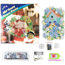 Load image into Gallery viewer, 5D Diamond Painting Car Hanging Birdhouse with LED and Pendant
