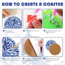 Load image into Gallery viewer, 5D Diamond Painting Coaster Blue Flowers