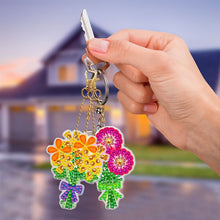 Load image into Gallery viewer, 5D Diamond Painting Keychain Flower Bouquet 5 Pieces