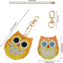 Load image into Gallery viewer, 5D Diamond Art Keychain Owls 5 Pieces